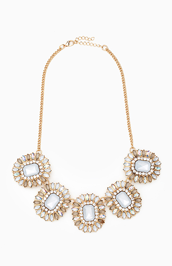 Sparkling Floral Stone Necklace Slide 1