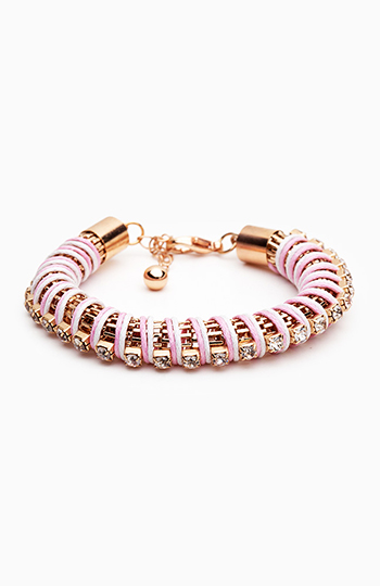 Yarn Wrapped Chain Bracelet Slide 1