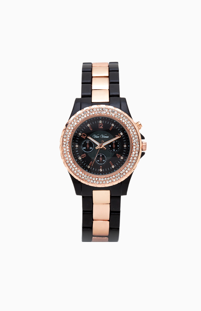 Crystal Hour Watch in Black DAILYLOOK