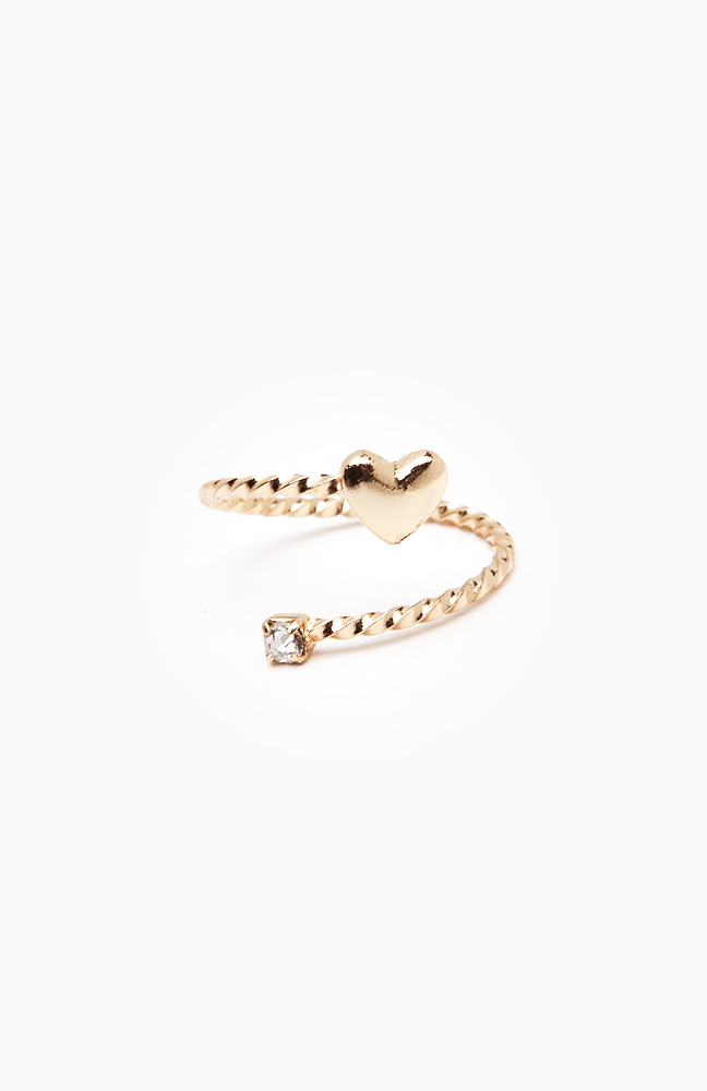 Heart Wrap Midi Ring in Gold | DAILYLOOK