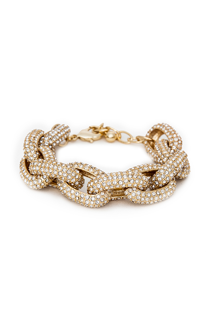 Sparkling Pave Link Bracelet in Gold | DAILYLOOK