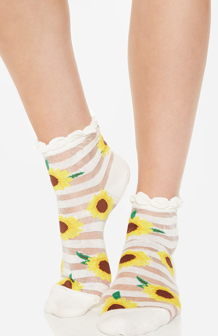 Striped Sunflower Socks in Yellow DAILYLOOK