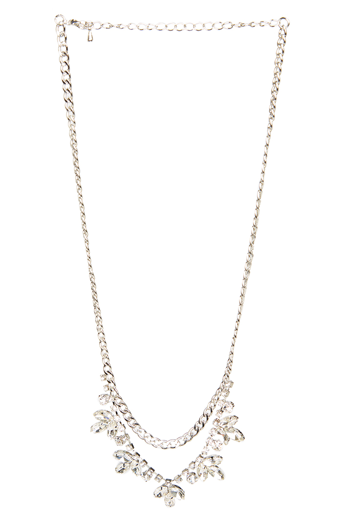 DAILYLOOK Crystal Vine Chain Necklace in Silver | DAILYLOOK