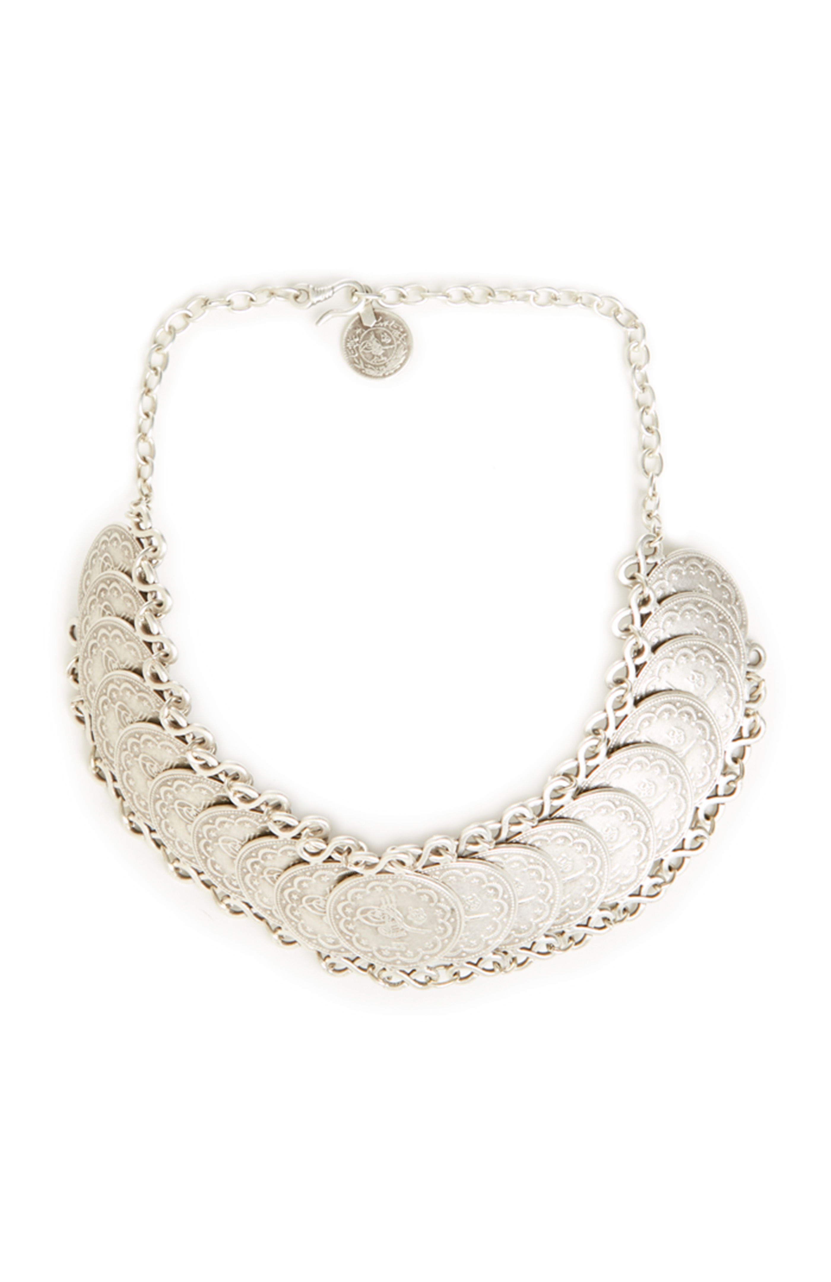 Silver coin choker necklace Clearance