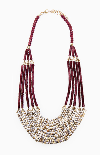 Tribal Beaded Statement Necklace Slide 1