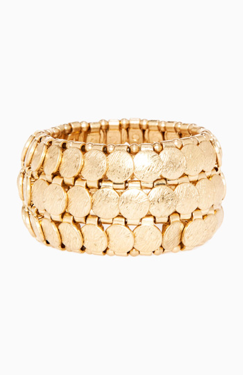 Gold Coin Stretch Bracelet Slide 1