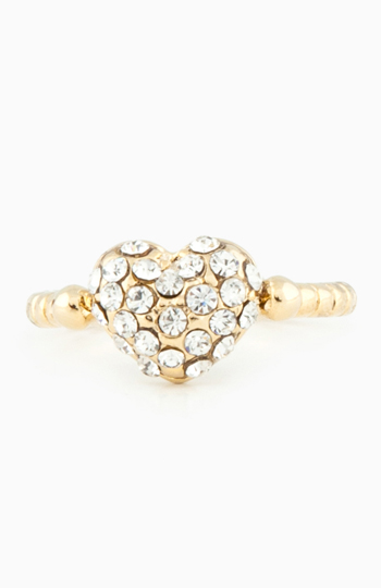 Sparkle Heart Midi Ring Slide 1