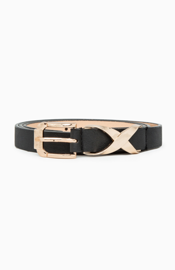 Faux Leather X Belt Slide 1