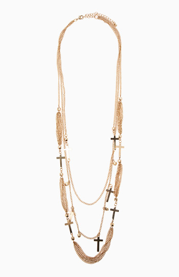 Chains Crossed Necklace Slide 1