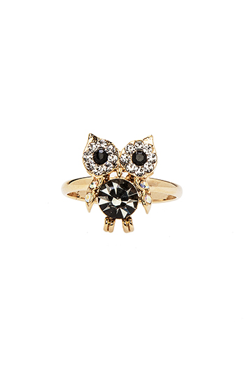 Crystal Owl Ring Slide 1