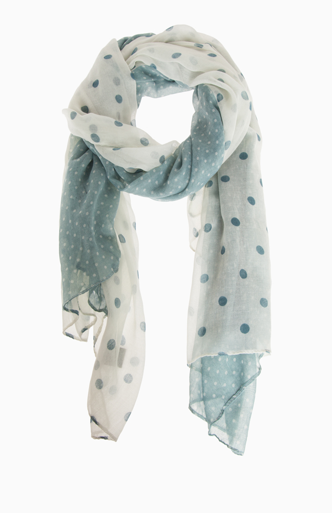 Polka Dot Stripe Scarf in Blue DAILYLOOK