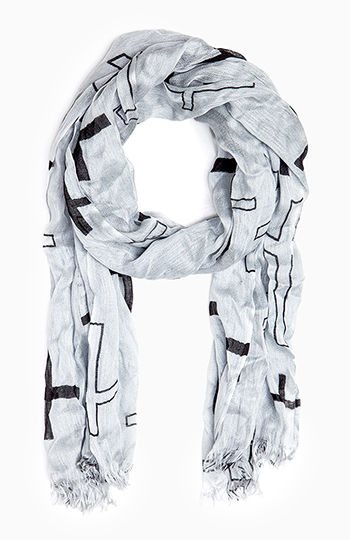 Double Crossed Print Scarf Slide 1