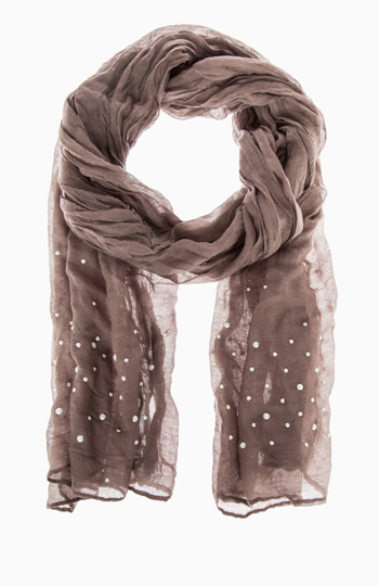 Pearl Edge Scarf in Taupe | DAILYLOOK