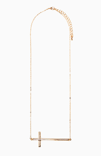 Side Cross Necklace Slide 1