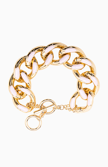 Frosted Chain Link Bracelet Slide 1