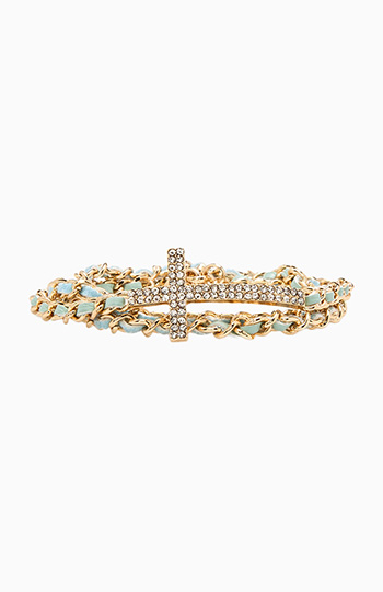 Cross Chain Wrap Bracelet Slide 1