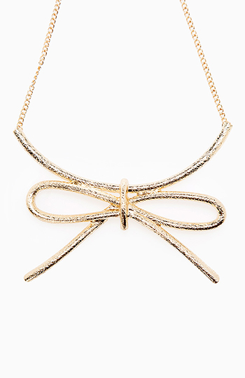 Bow Tie Necklace Gold Filigree Bow Jewelry - N118