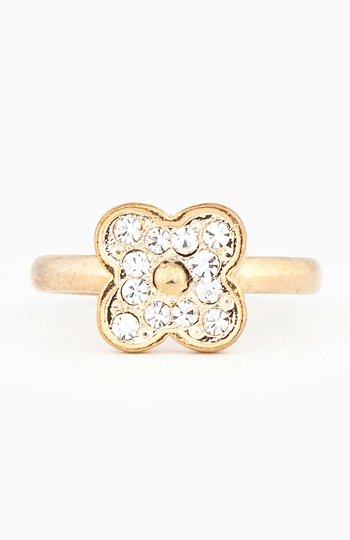 Crystal Flower Midi Ring Slide 1