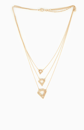 DAILYLOOK Layered Diamond Cutout Necklace Slide 1