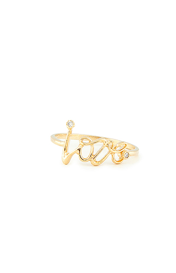 DAILYLOOK Crystal Clear Love Ring Slide 1