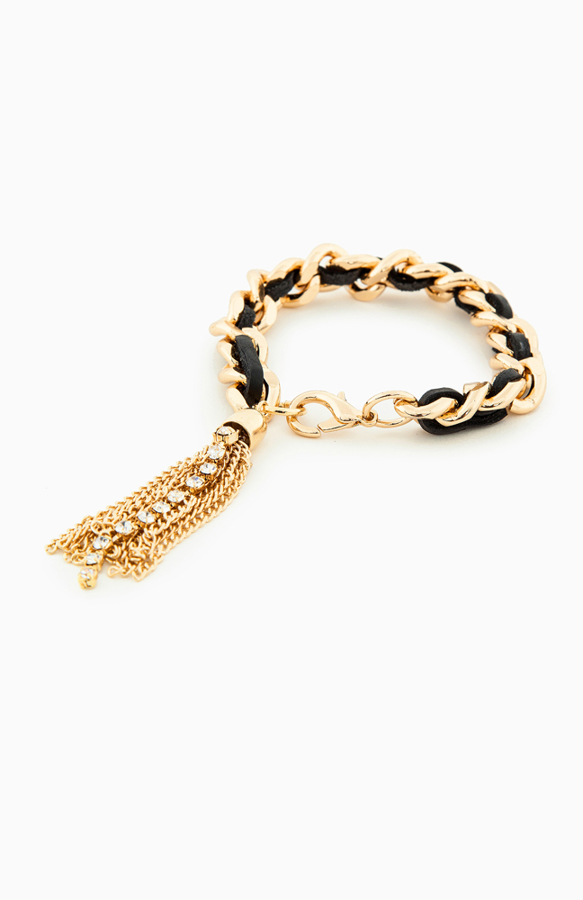 Woven Chain Tassel Bracelet in Gold DAILYLOOK