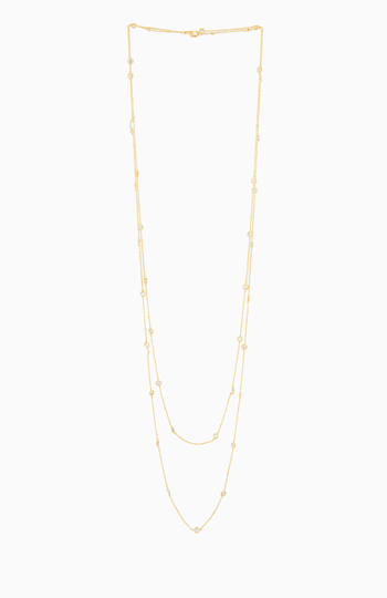 DAILYLOOK Long Crystal Chain Necklace Slide 1