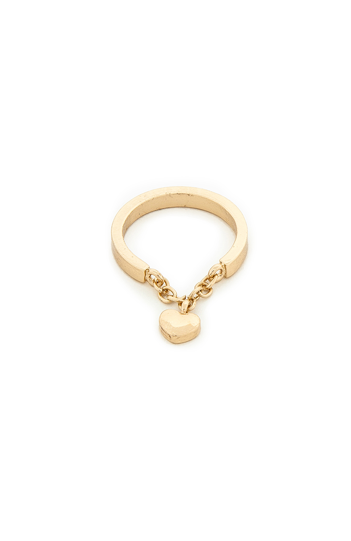 Heart Charm Ring in Gold | DAILYLOOK