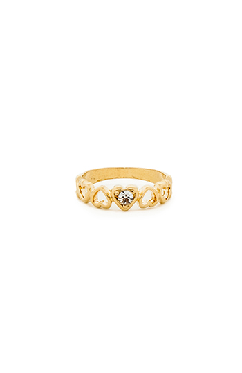 DAILYLOOK Crystal Heart Flip Ring Slide 1