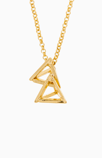 Stacked Pyramid Pendant Necklace Slide 1