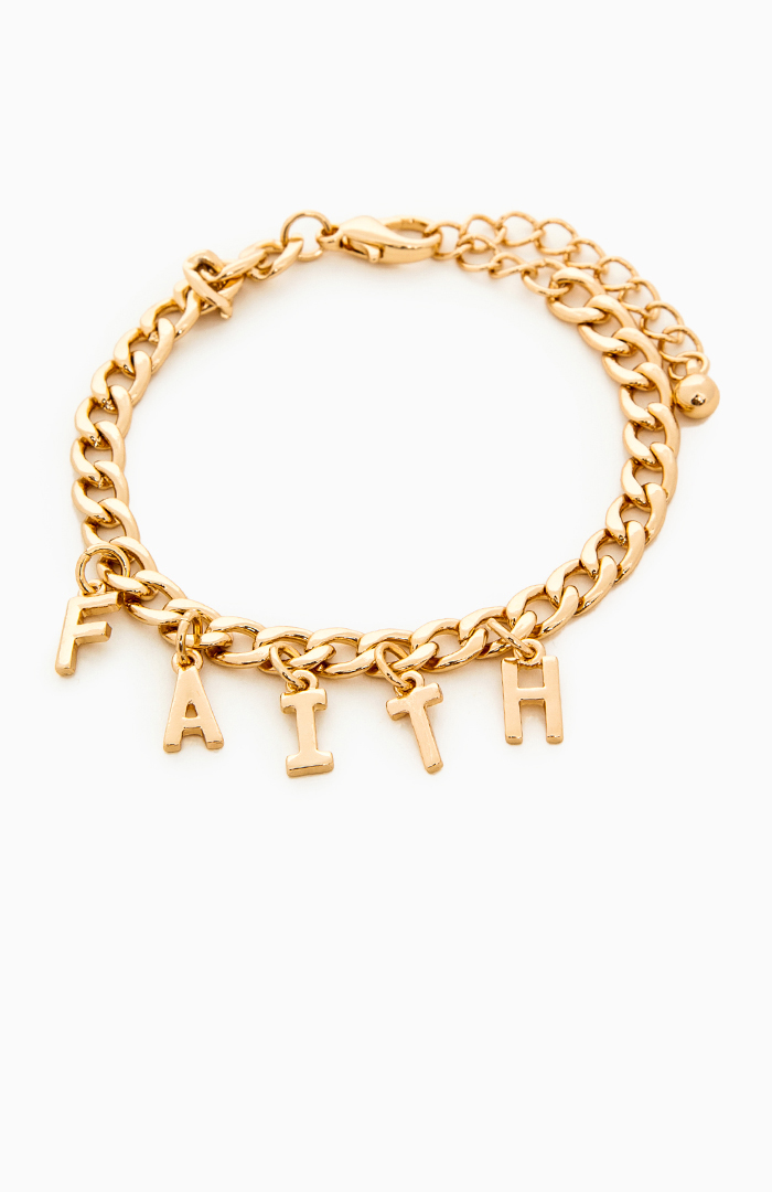 Faith Charm Bracelet in Gold DAILYLOOK