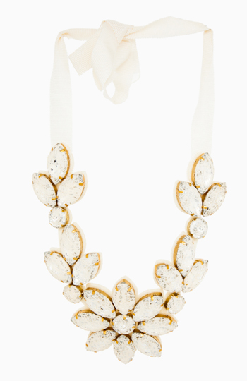 Lacy Floral Bib Necklace Slide 1
