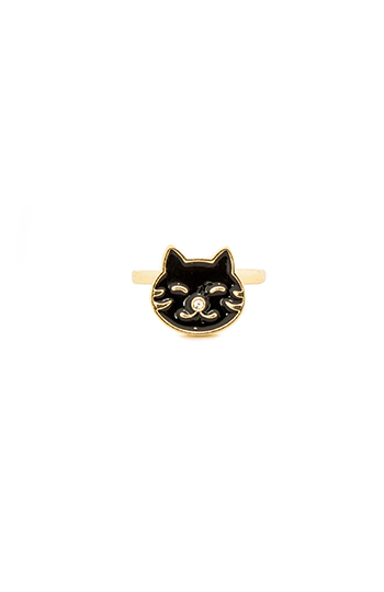 Happy Black Cat Ring Slide 1