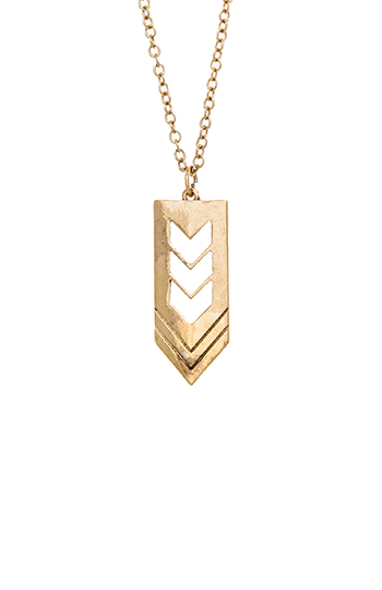 Chevron Pendant Necklace Slide 1