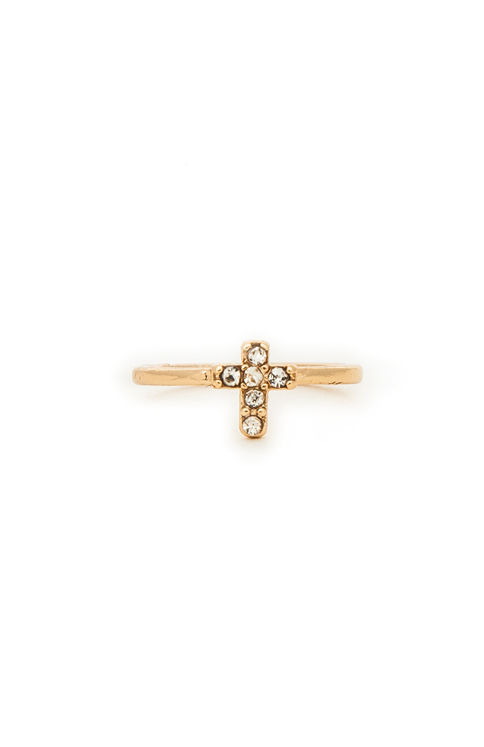 Holy Cross Midi Ring in Gold | DAILYLOOK