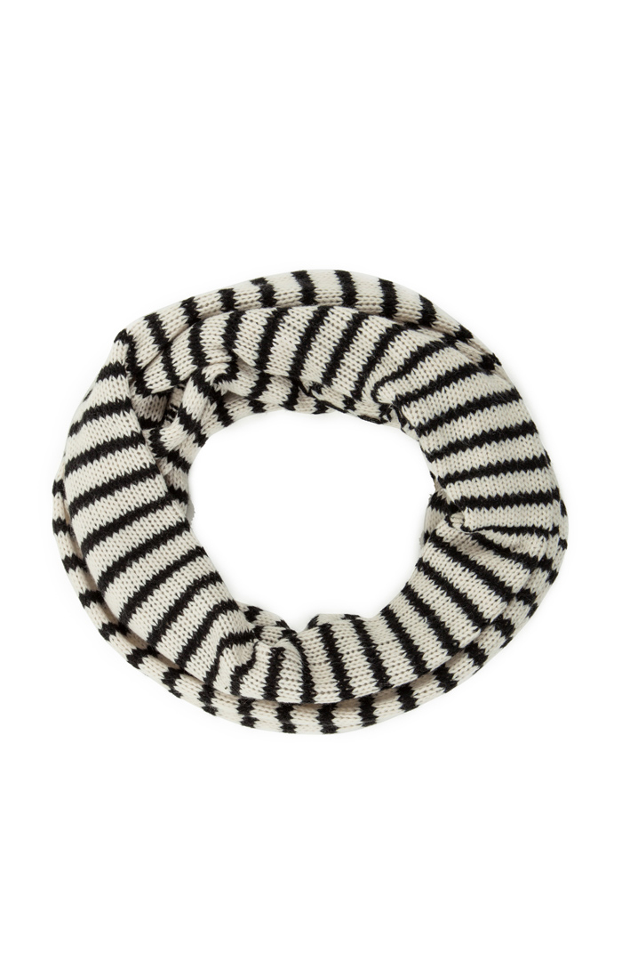 Lightweight Striped Infinity Scarf in Black/White | DAILYLOOK