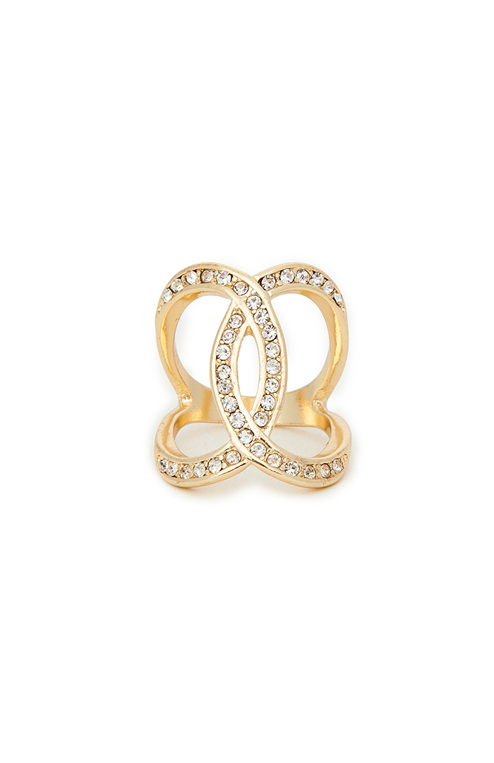 DAILYLOOK Double Crossed Ring in Gold | DAILYLOOK