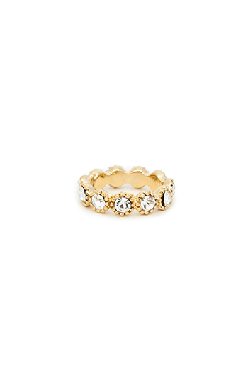 DAILYLOOK Crystal Flowers Ring Slide 1