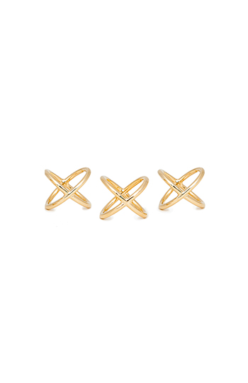 DAILYLOOK Rings Crossed Ring Set Slide 1