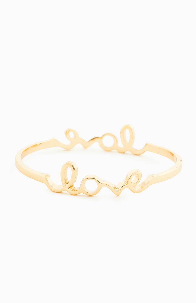 Double Love Bangle Bracelet in Gold DAILYLOOK