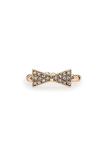 Pointed Crystal Bow Ring Slide 1