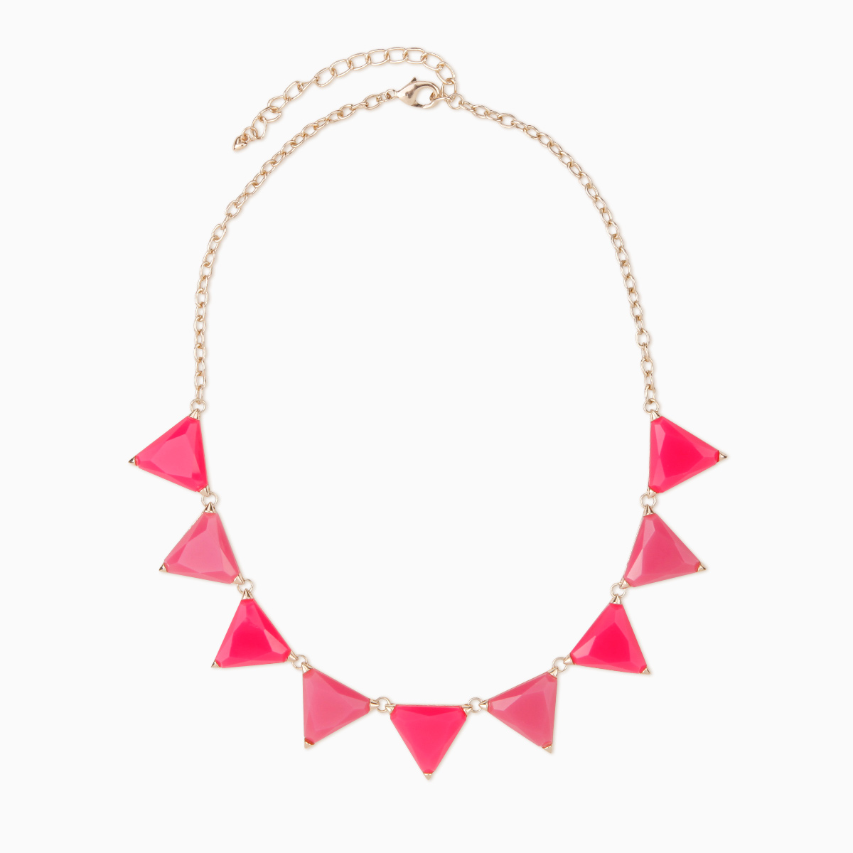 Pink Triangle Chain Necklace in Pink DAILYLOOK