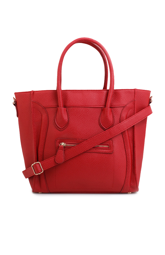 On The Go Structured Handbag in Red | DAILYLOOK