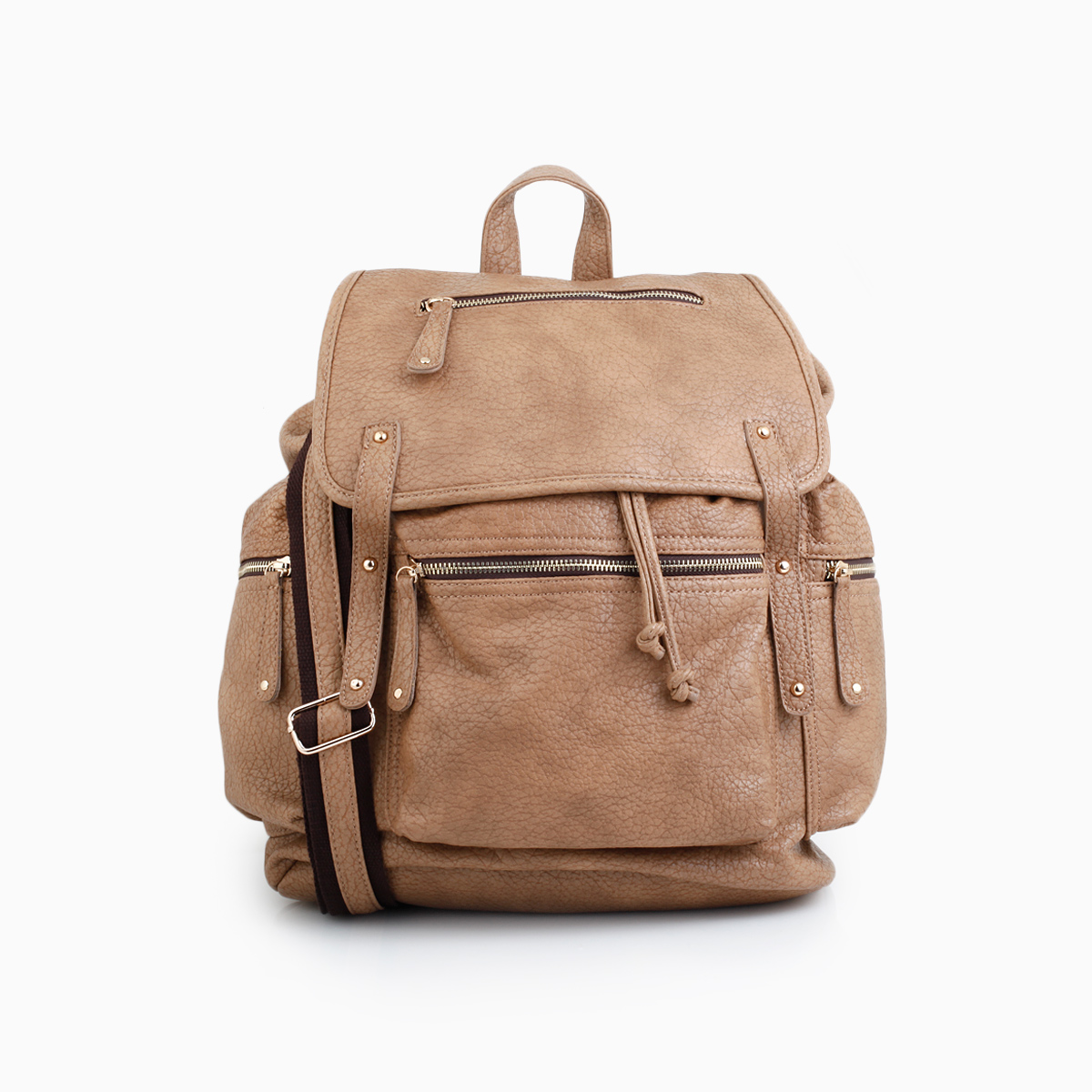 Retro Textured Backpack in Taupe DAILYLOOK
