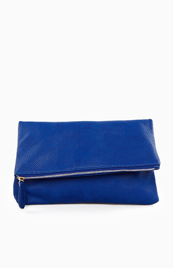 Fold Over Chic Clutch in Blue | DAILYLOOK