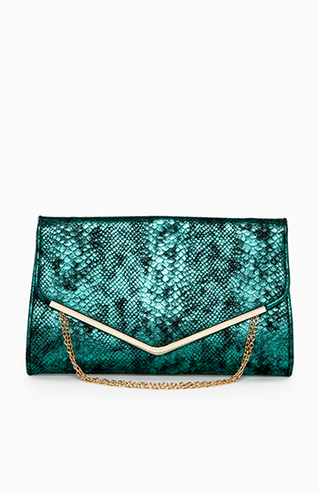 Metallic Reptile Envelope Clutch Slide 1