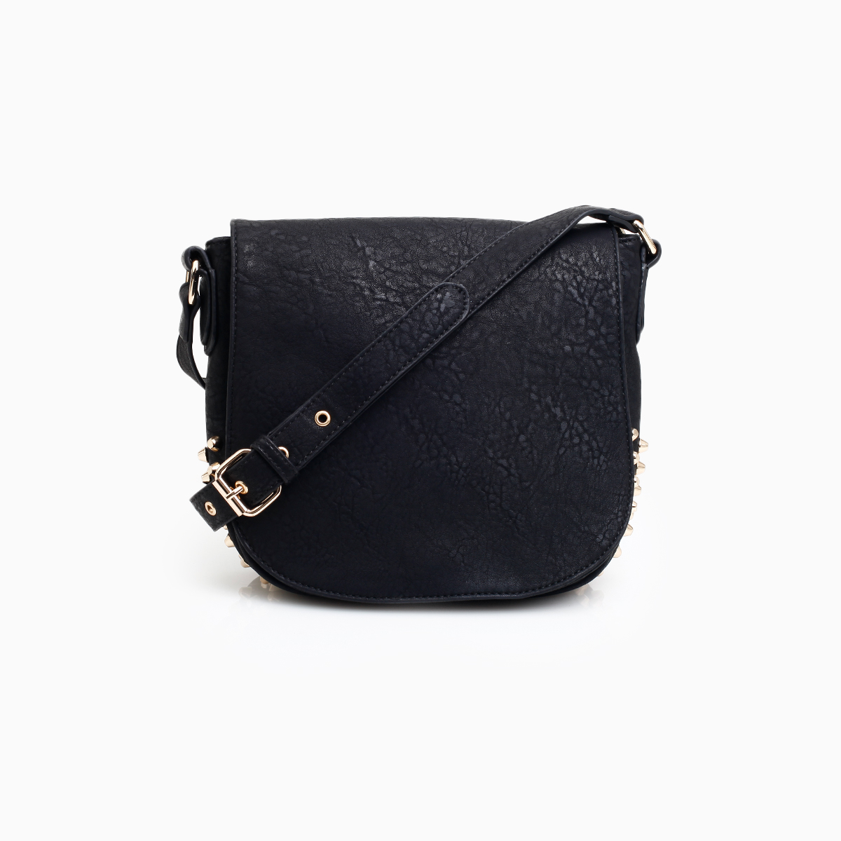 Side Studded Shoulder Bag in Black DAILYLOOK