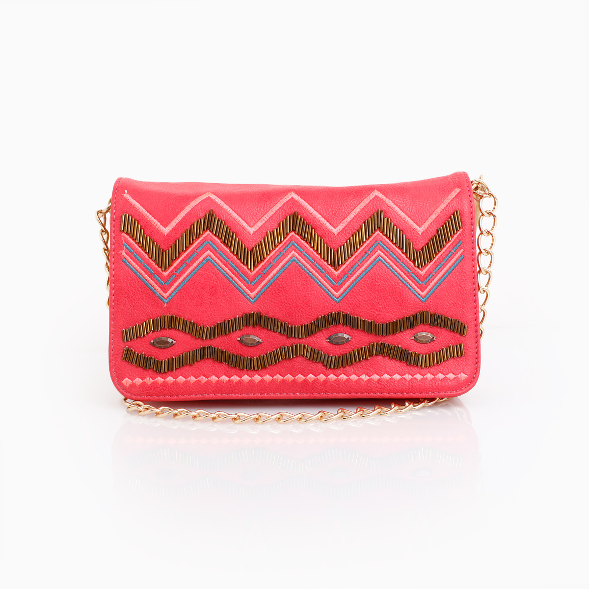 Native Embroidered Mini Bag in Pink | DAILYLOOK