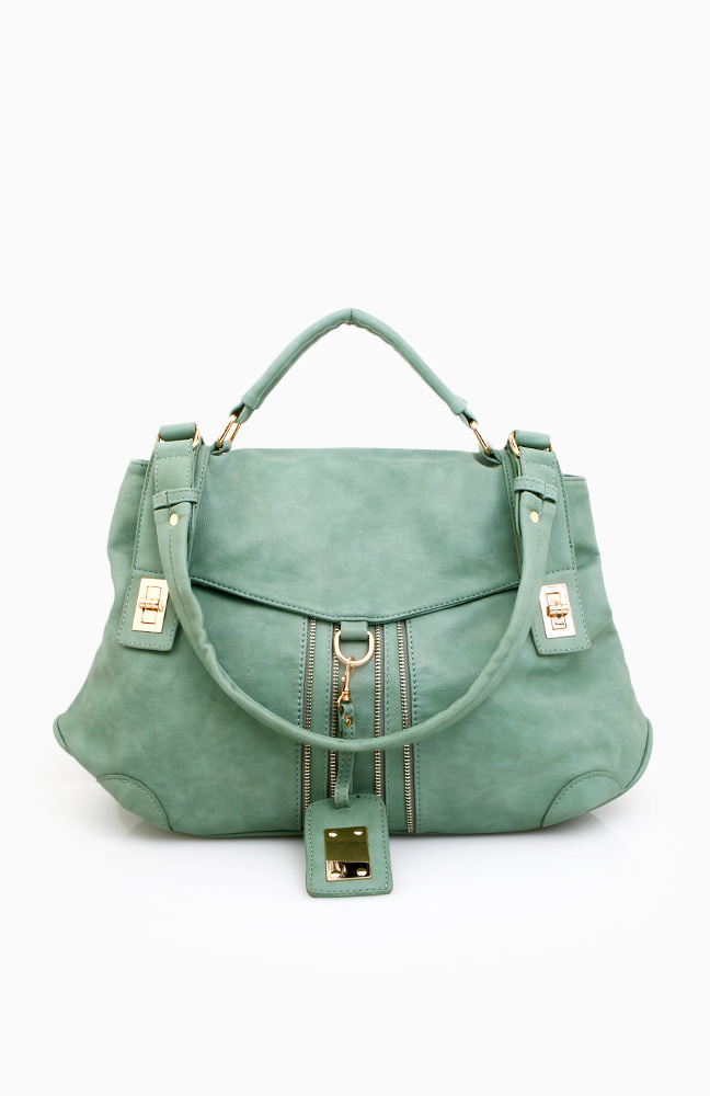 Mid Zipper Carryall Bag in Mint | DAILYLOOK