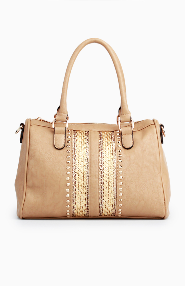 Woven Detailed Bag in Beige DAILYLOOK