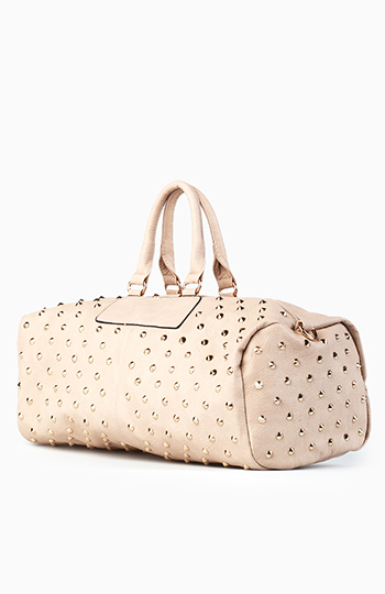 beige studded bag